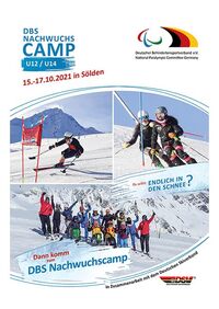 Flyer des DBS-Nachwuchscamps Para Ski Alpin vom 15.-17. Oktober in Sölden