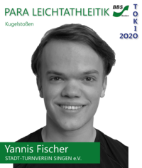 Para Leichtathletik Kugelstoßen in Tokio 2020: Yannis Fischer vom Stadt-Turnverein Singen e.V.